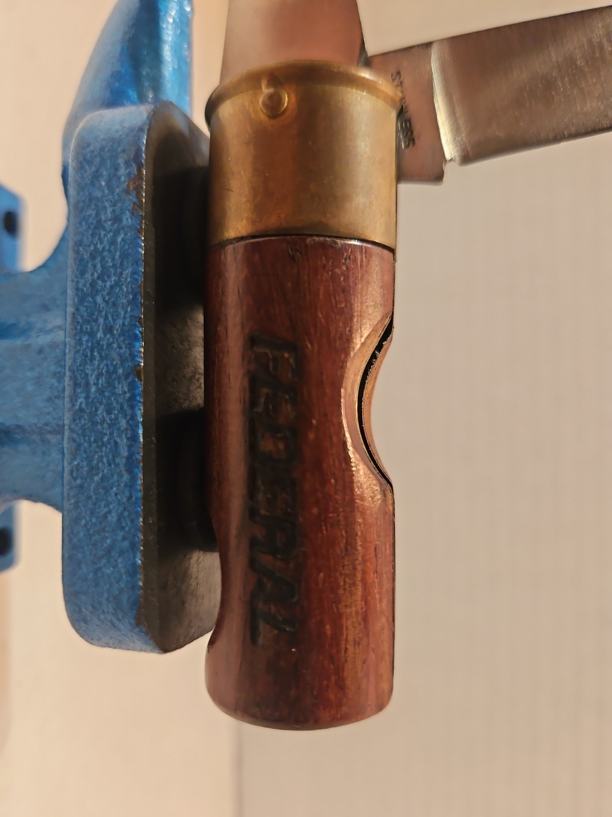 VINTAGE FEDERAL 12GA PHEASANT HUNTING FIGURAL SHOTGUN SHELL LOCKBACK KNIFE TOOLS
