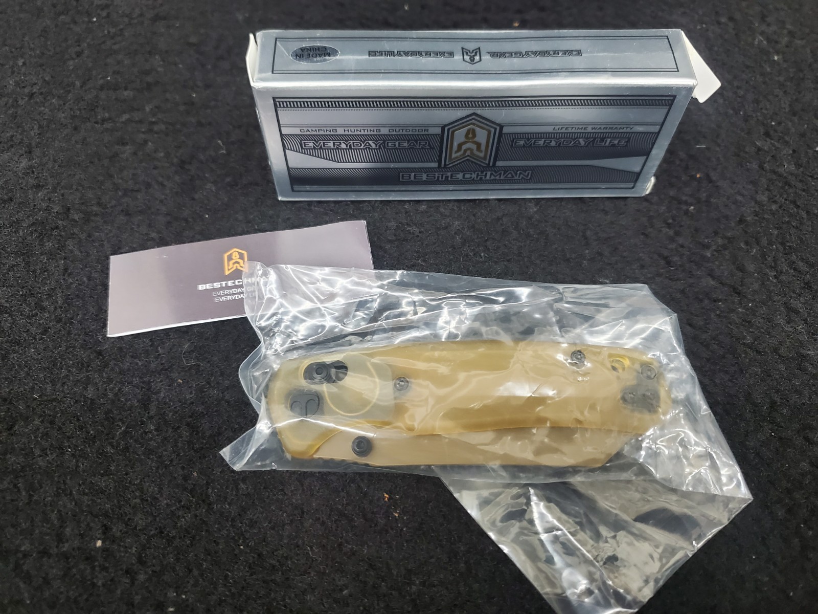 Bestechman BMK06D Cicada’s Wing B-Lock Knife Gold 10Cr15MoV New Open Box
