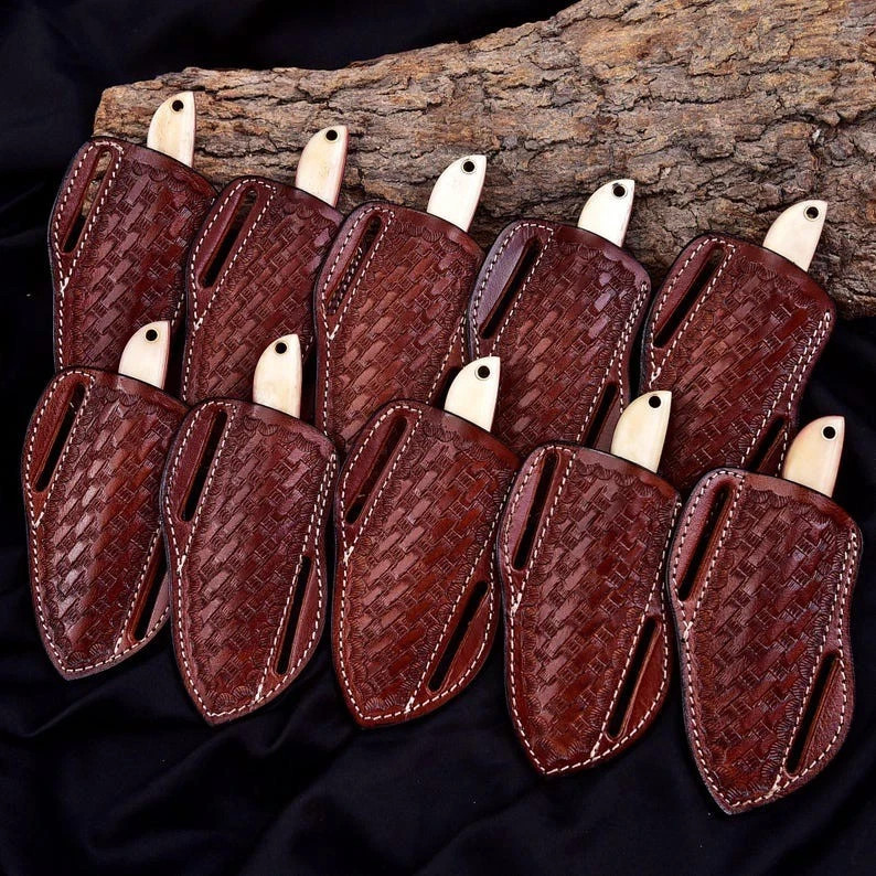 Custom Handmade Damascus Steel Lot Of 10 Skinner Knife USA IMPORT TEX PAID