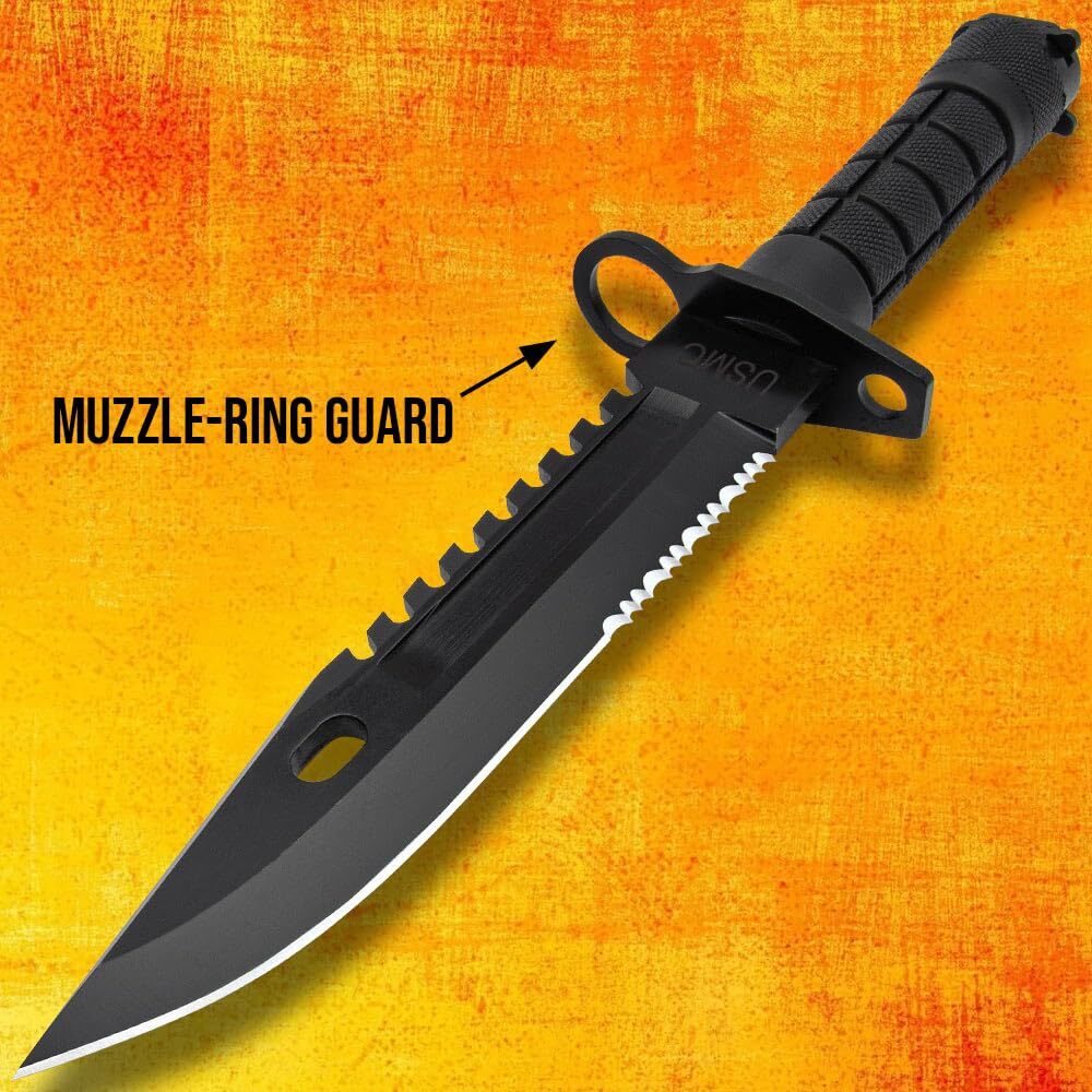USMC M-9 Fixed Blade Knife and Sheath | Officially Licensed | Sawback Spine