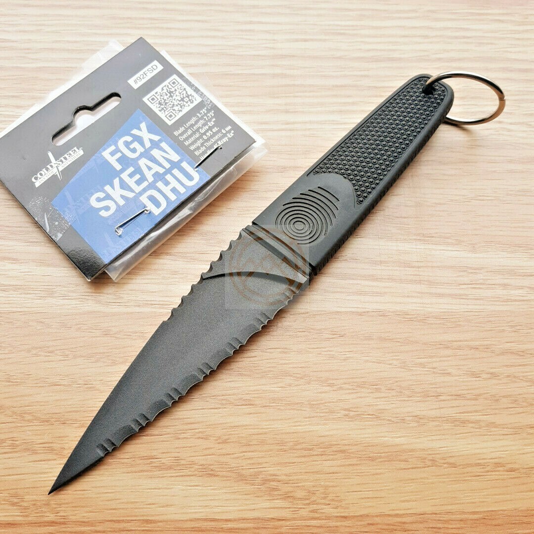 Cold Steel FGX Skean Training Fixed Knife 4″ Black Grivory Blade Rubber Handle
