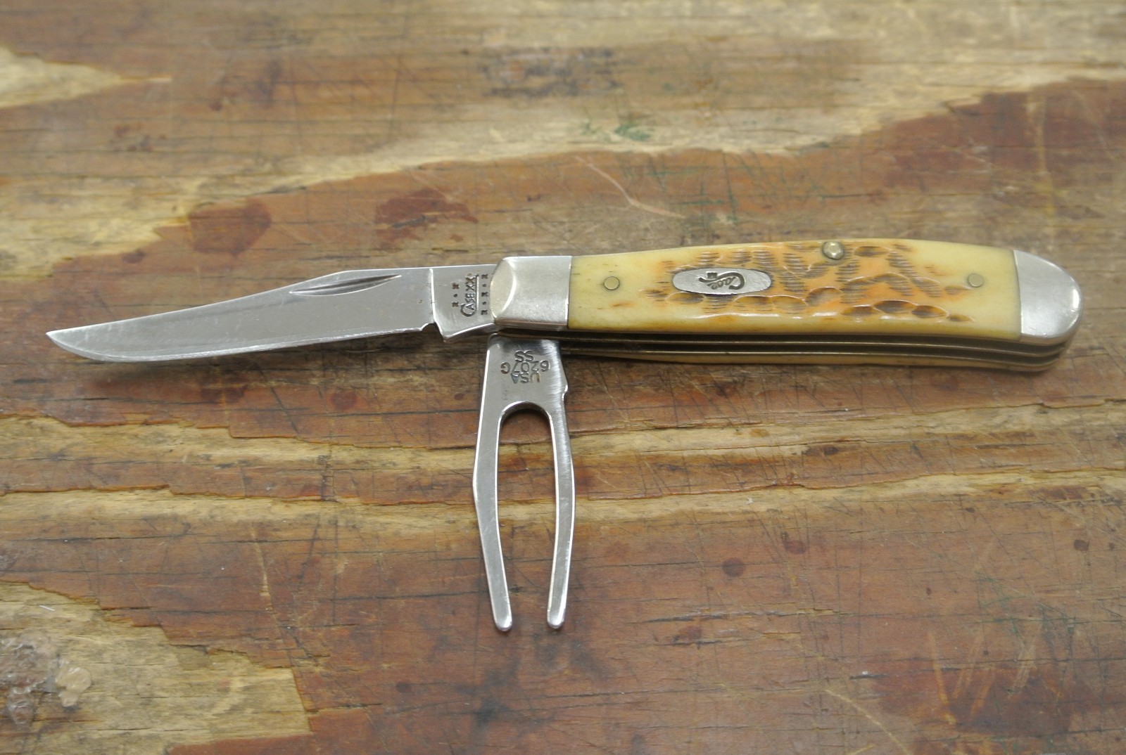 Vintage Case XX 6207G Divot Golf Tool Mini Trapper Folding Pocket Knife
