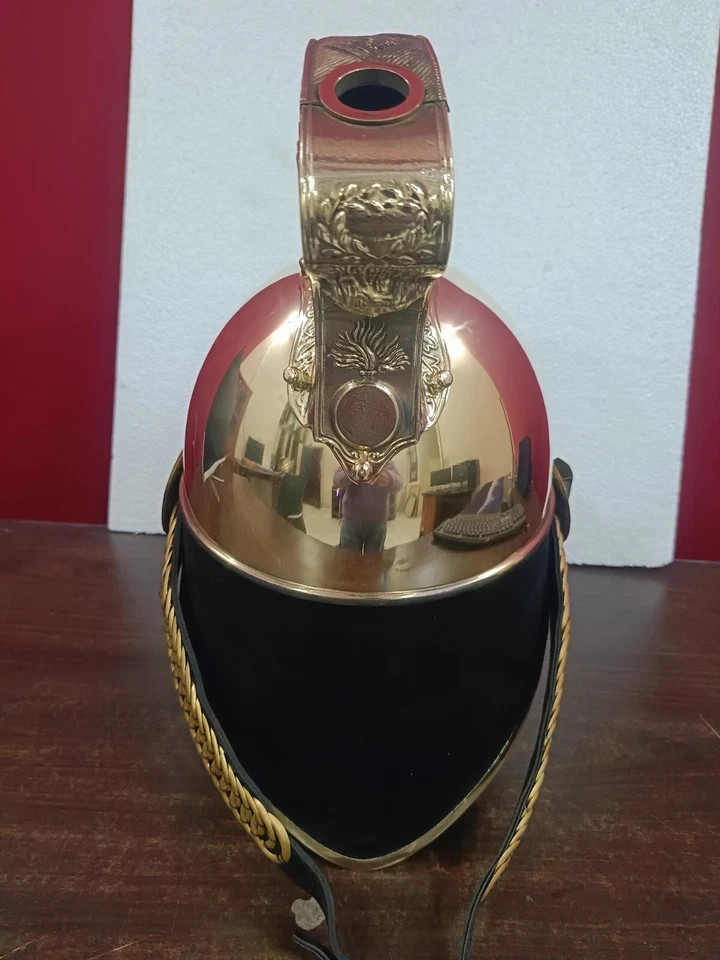 French Cuirassier Officer’s Helmet Napoleon Style Brass Helmet W/ Plume Brass