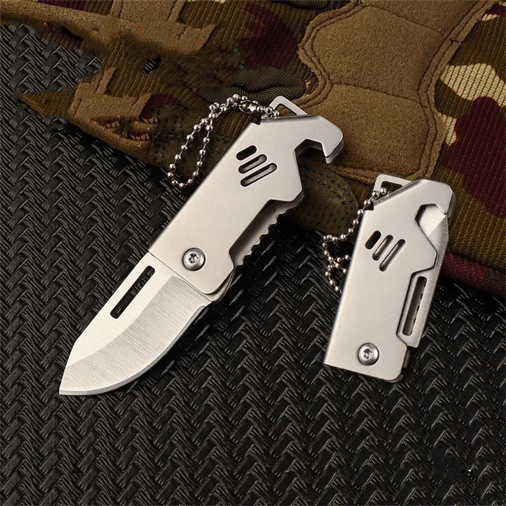 Mini EDC Foldable Pocket Knife Keychain Survival Tool Bottle Opener || US/SELLER