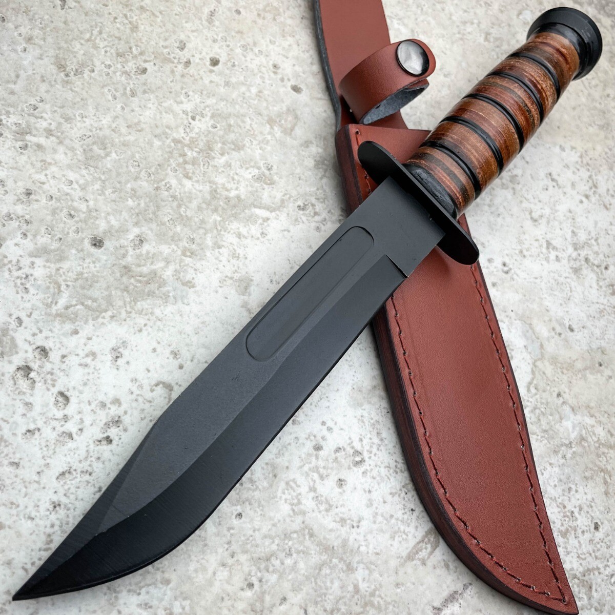 12″ Military Tactical WWII COMBAT Fixed Blade Survival Hunting KNIFE w/ Sheath