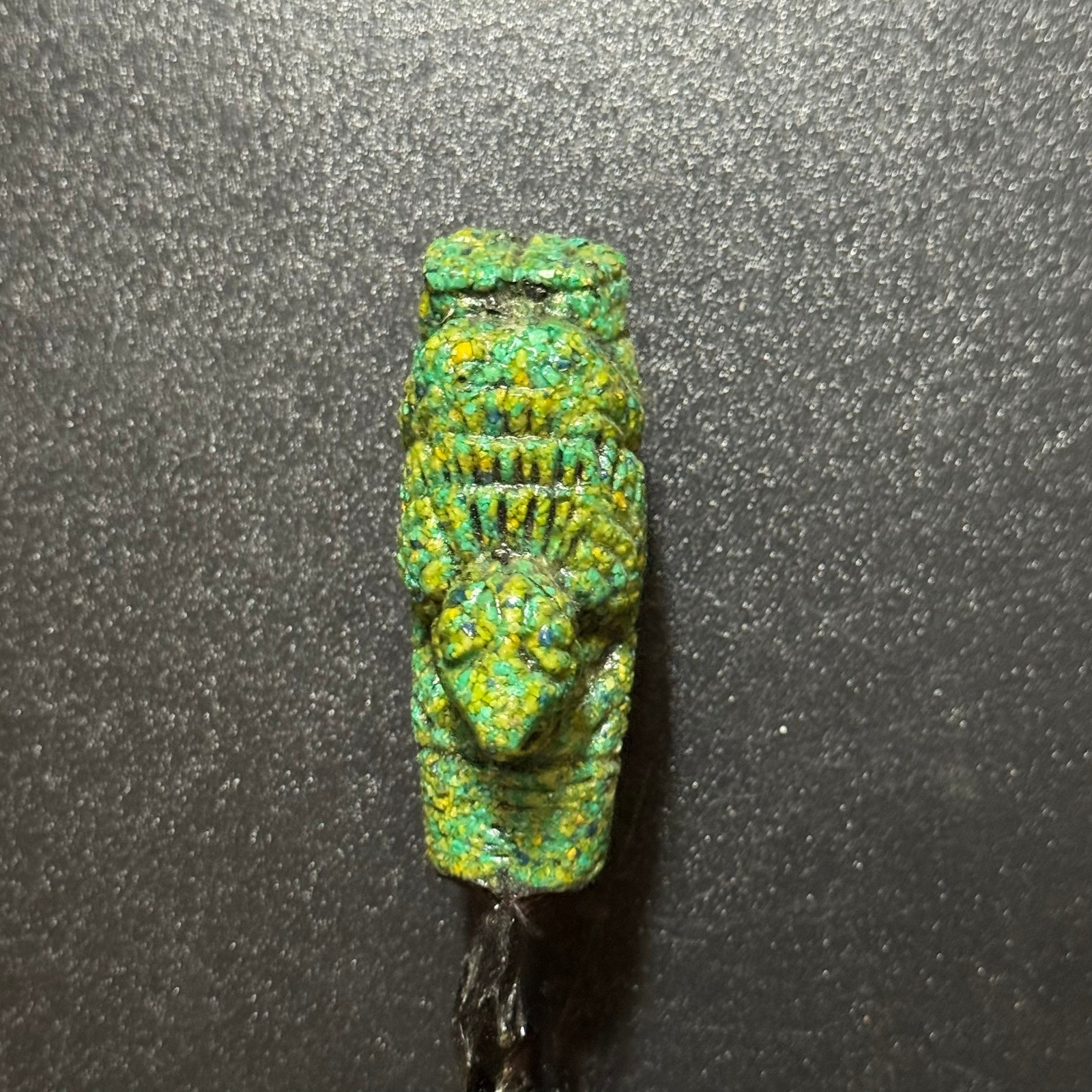 Obsidian Arrowhead Knife Textured Green Handle Decorative Tribal Style Dagger