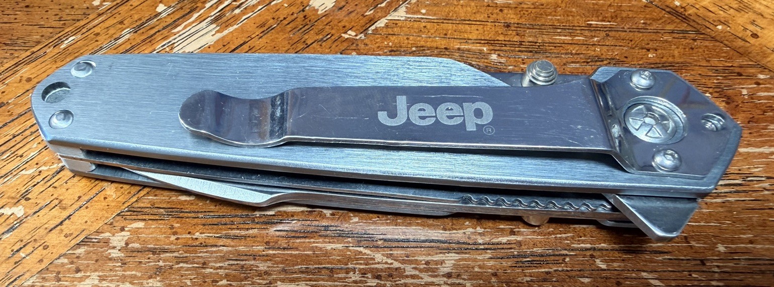Vintage Jeep Logo Folding Pocket Knife – Stainless Steel, Branded Merchandise