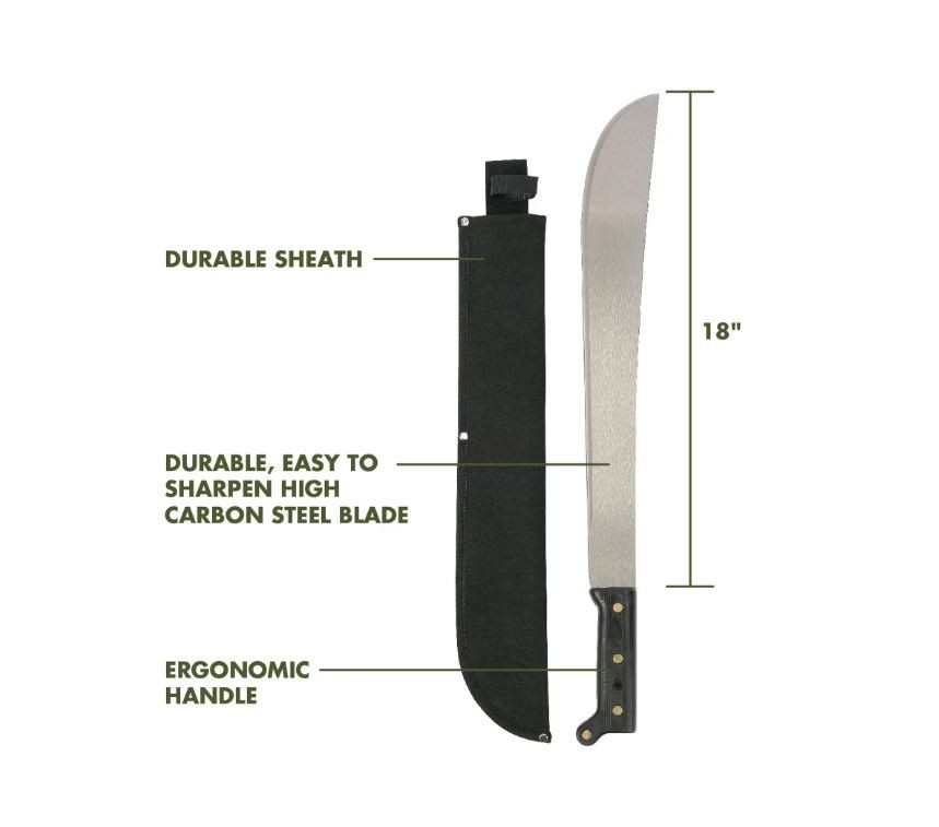 Ozark Trail 18″ Machete with Sheath, Model 5052