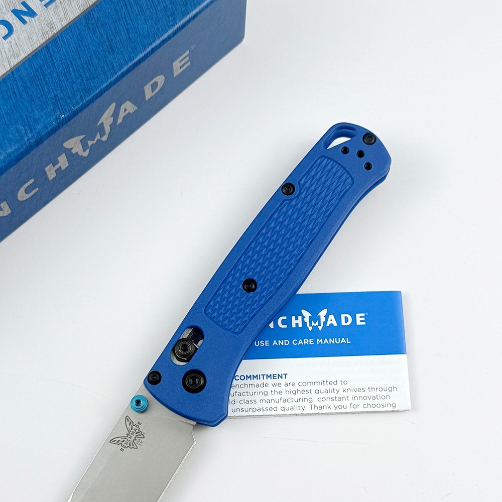 Benchmade Knives Bugout 535 CPM-S30V Steel Blue Grivory Handle Folding Knife