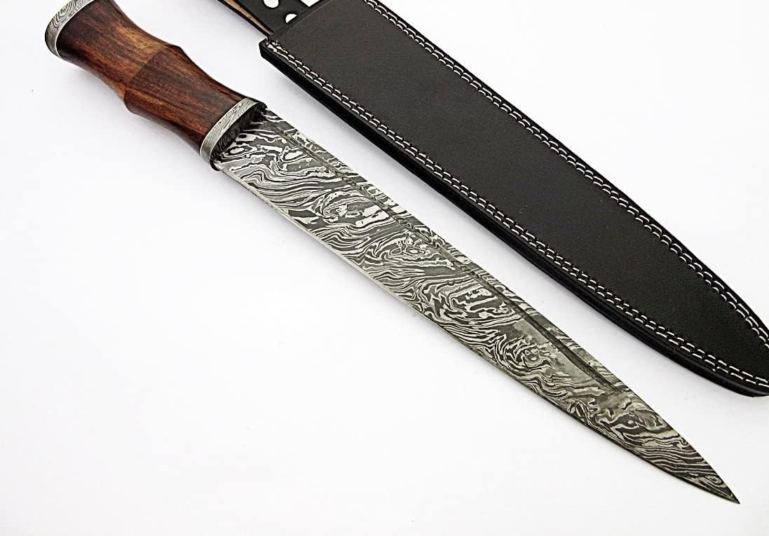 Custom Handmade Damascus Steel 17 Inches Scottis Dirk Knife – Wooden Handle