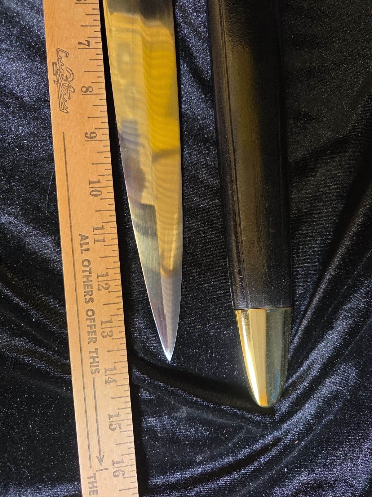Vintage Windlass India Knife Wood Handle Leather Sheath 14″ Blade
