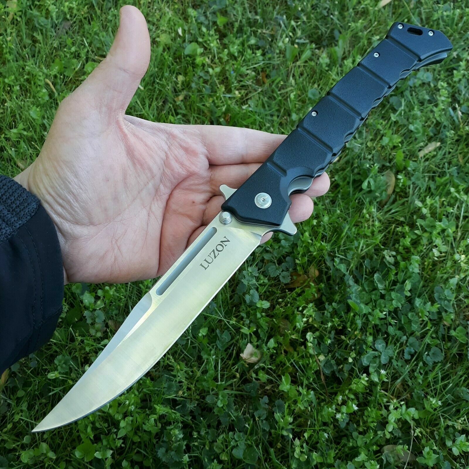 Cold Steel Large Luzon Folding Knife 6″ 8Cr13MoV Steel Blade Black GFN Handle