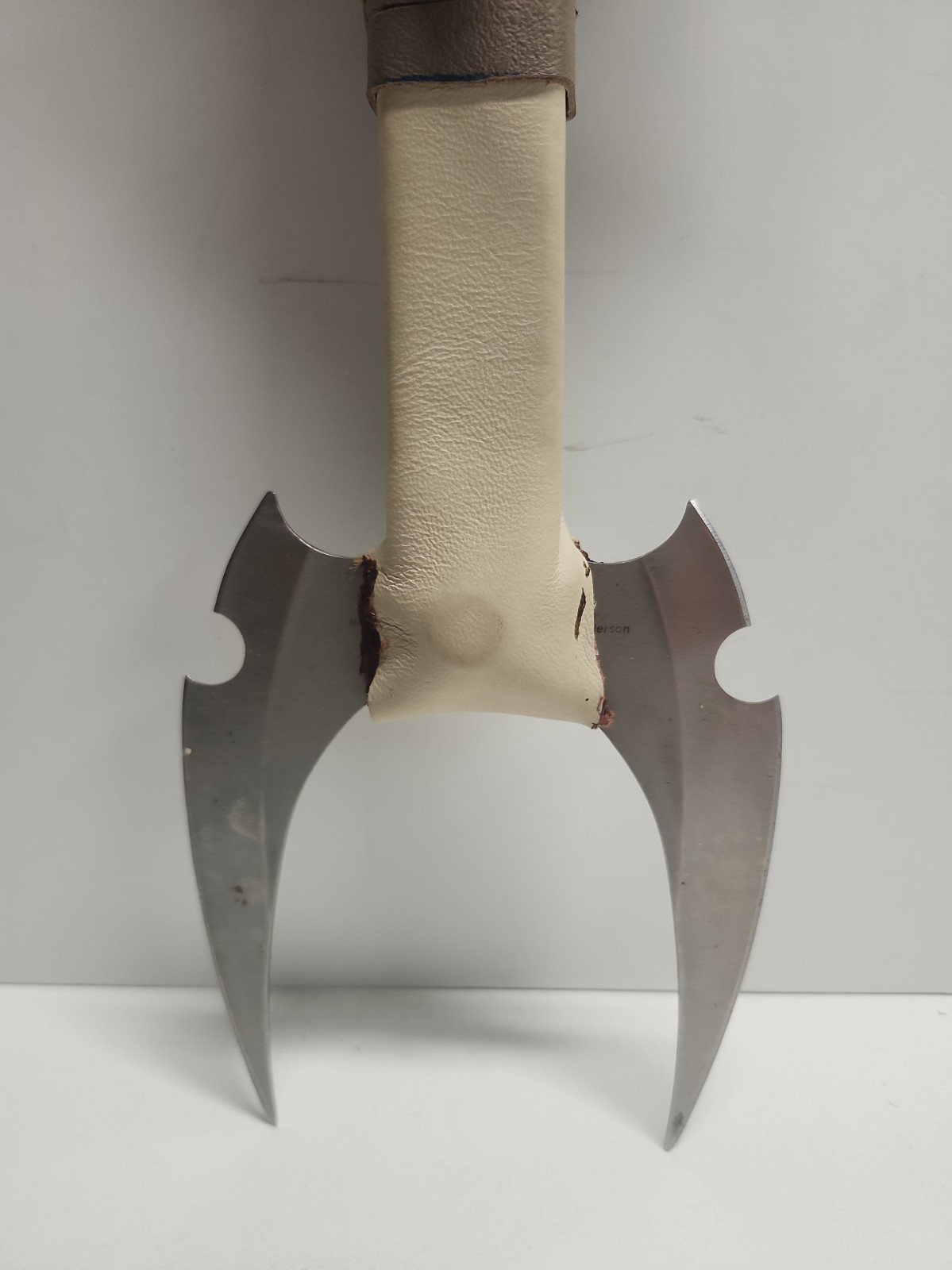 Tom Anderson Custom Fantasy Axe Set Double Blade Rawhide Leather Wrapped Signed