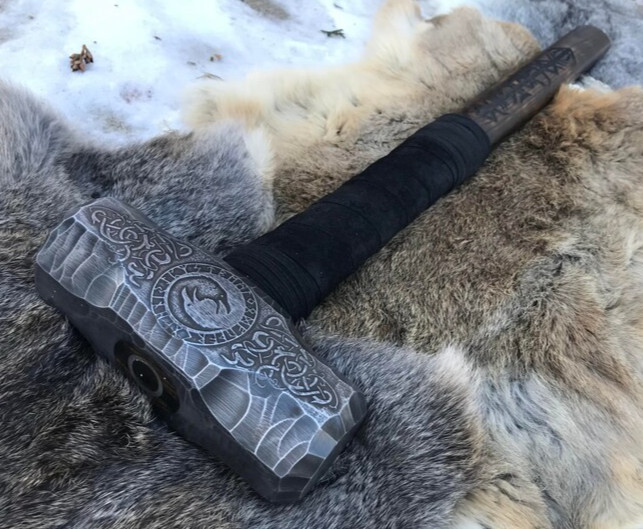 Hand Engraved Forged Hammer Head Unique Rustic Gift for Him, Gift For Husband