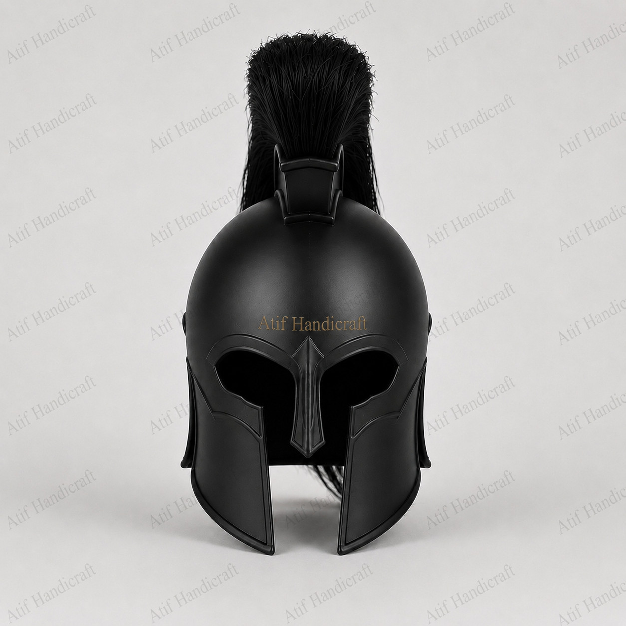Odyssey Greek Spartan Warrior Helmet Black Medieval Roman Knight Costume Helmet