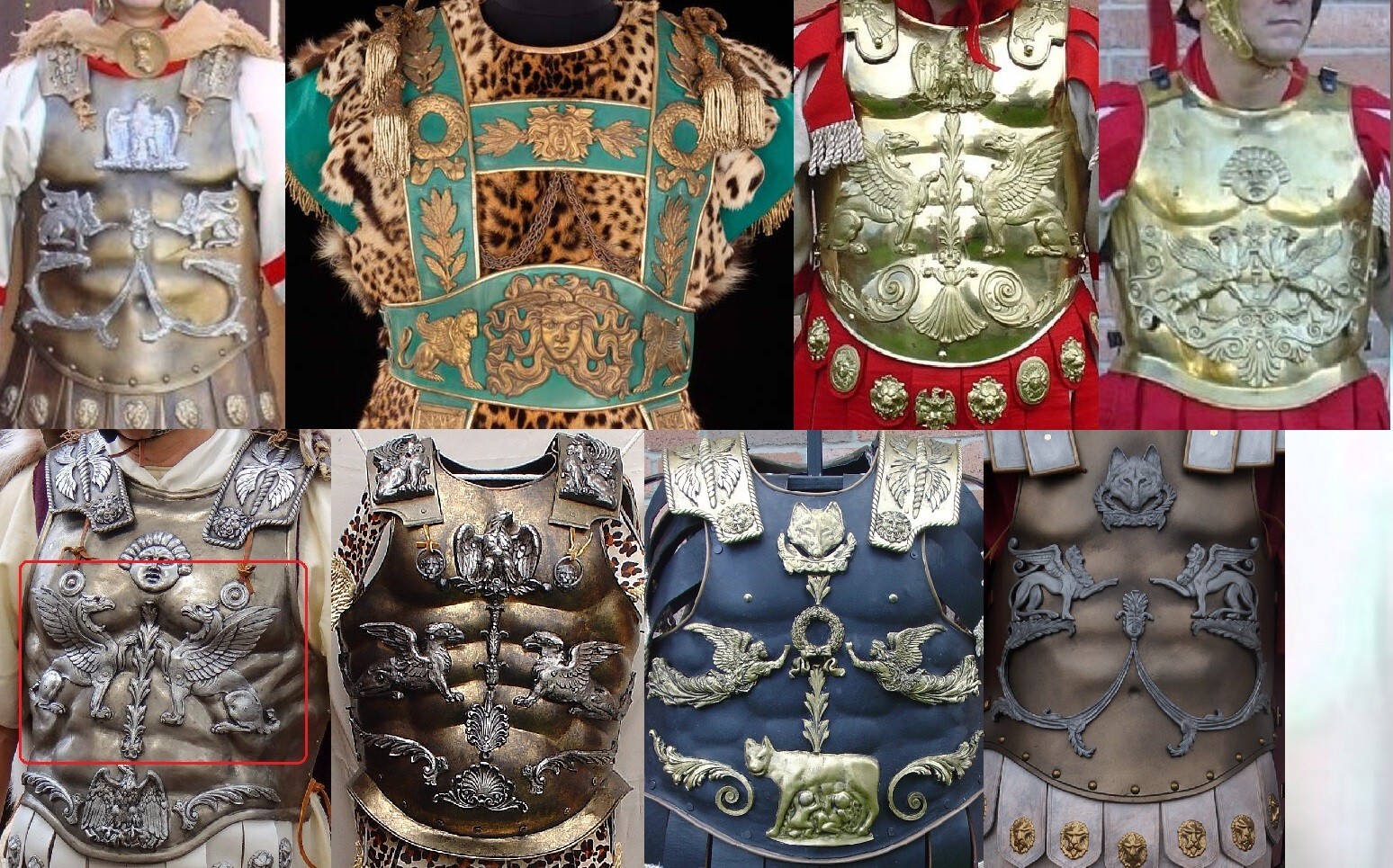 acient Roman Greek Griffen Griffin decoration helmet breastplate armor cold cast