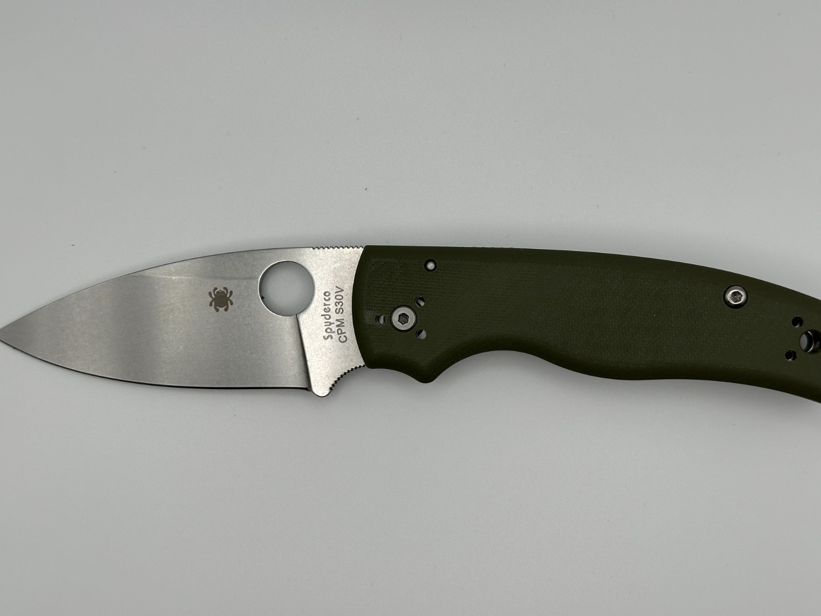 Spyderco Shaman M390 C229 Olive Green Folding Knives FACTORY SECOND NEW
