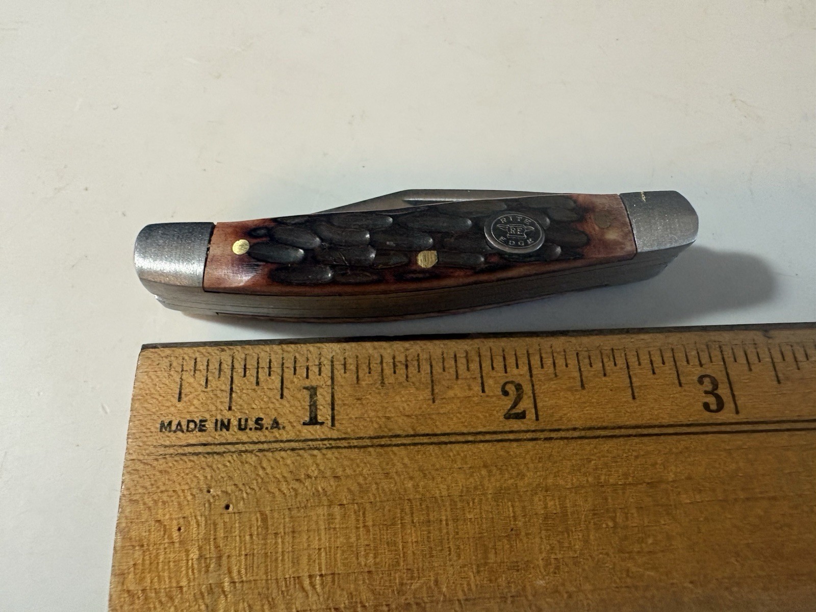 Rite Edge 2.75″ Stockman Folding Pocket Knife – Jigged Bone Handles – NEW in Box