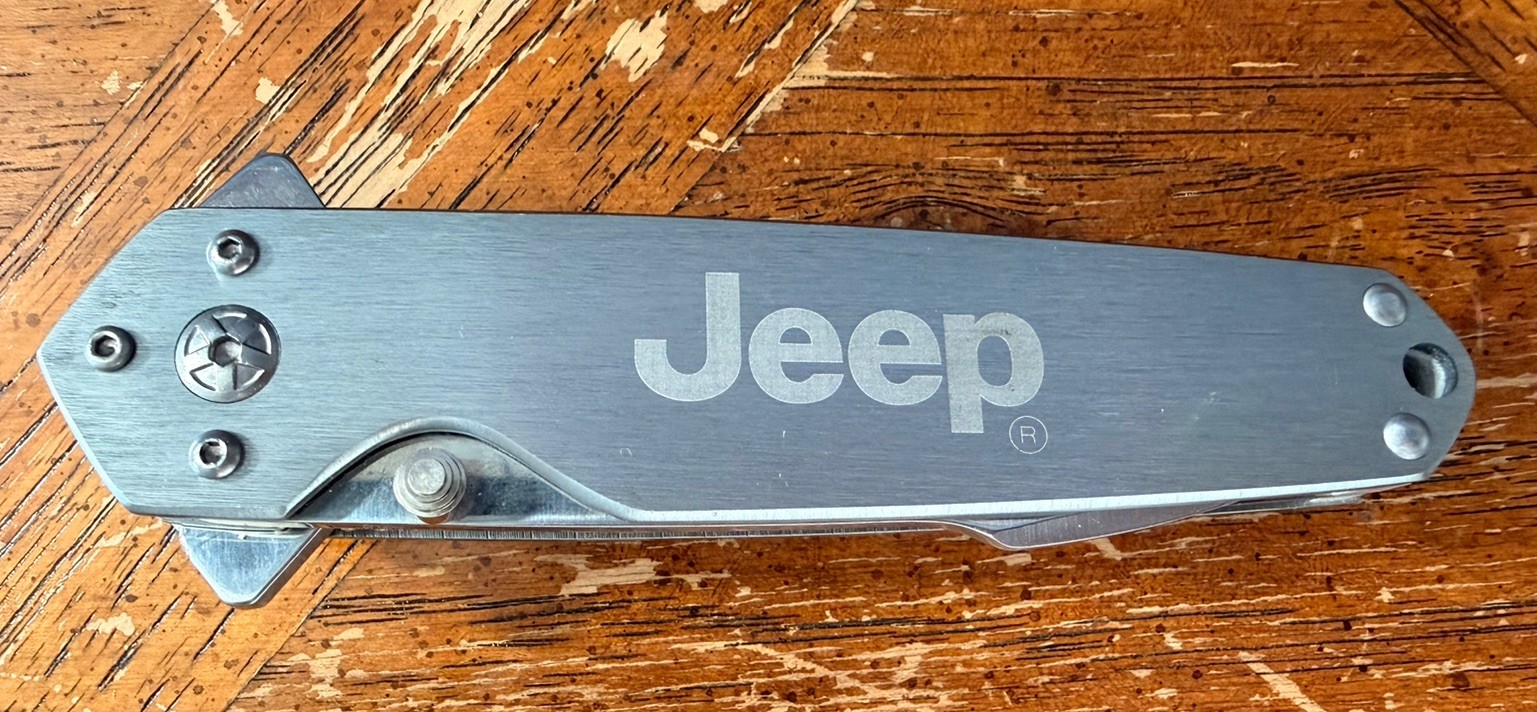 Vintage Jeep Logo Folding Pocket Knife – Stainless Steel, Branded Merchandise