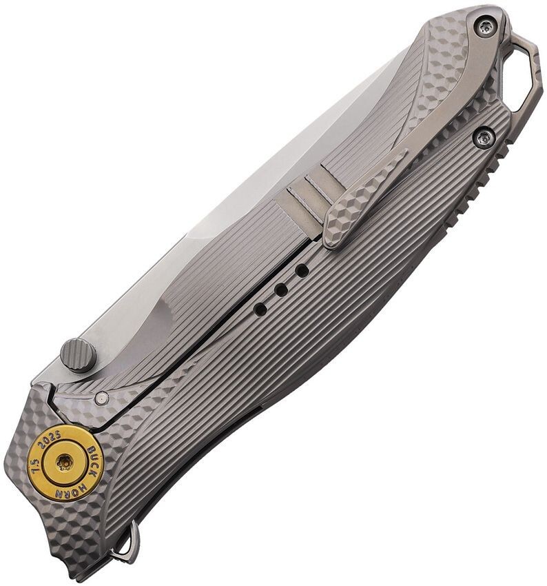 KARBON Mini Buckhorn Folding Knife 3.25″ Bohler M390 Steel Blade Titanium Handle