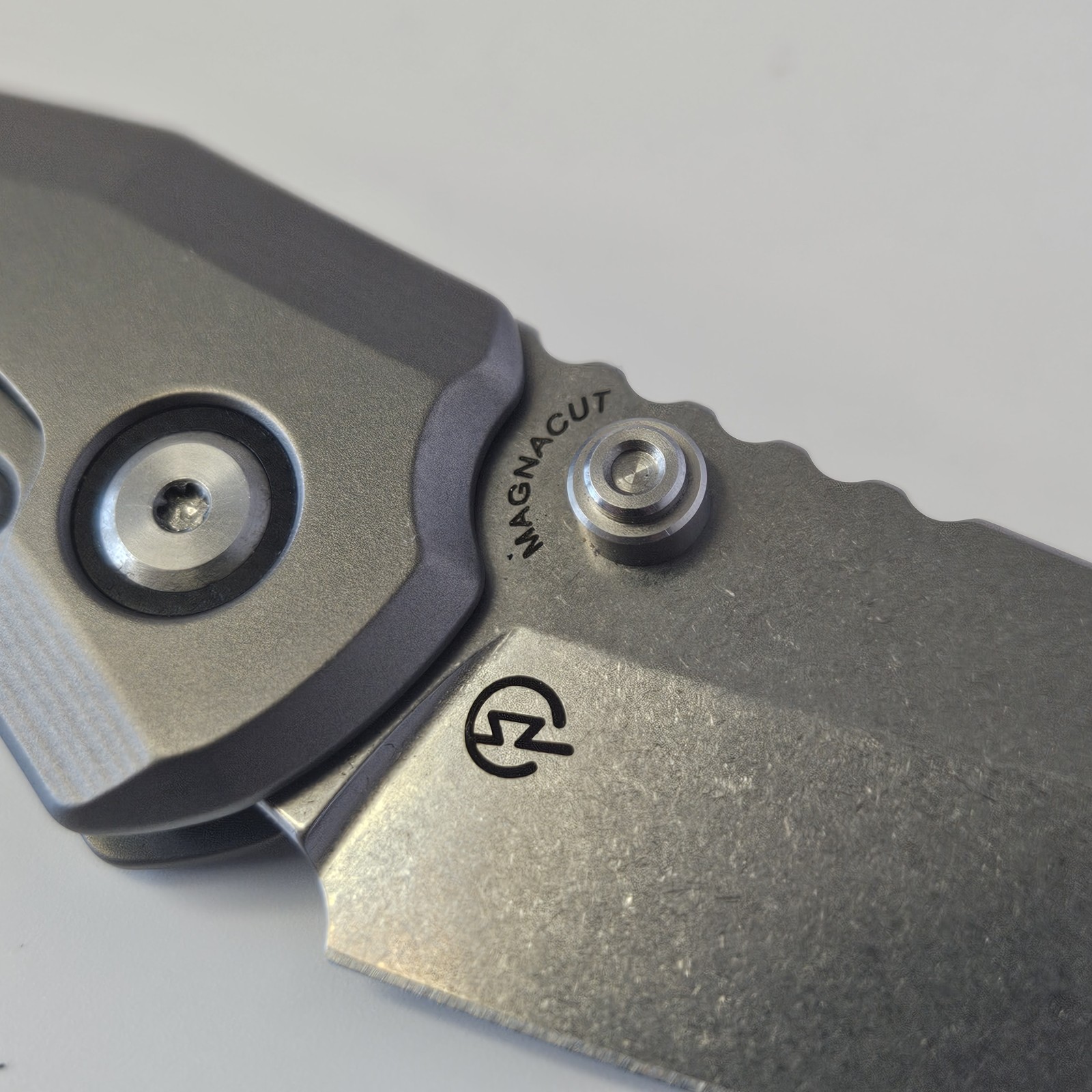 Millit Knives Overland Gray Titanium Frame Lock MagnaCut Drop Point Plain Manual