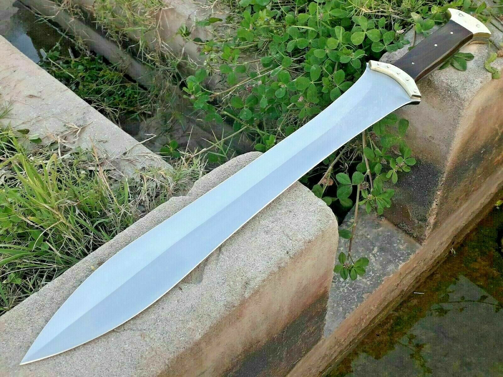 KC 20″ Greek Xiphos Double Edged Handmade Steel Gladius Sword, Rosewood Handle