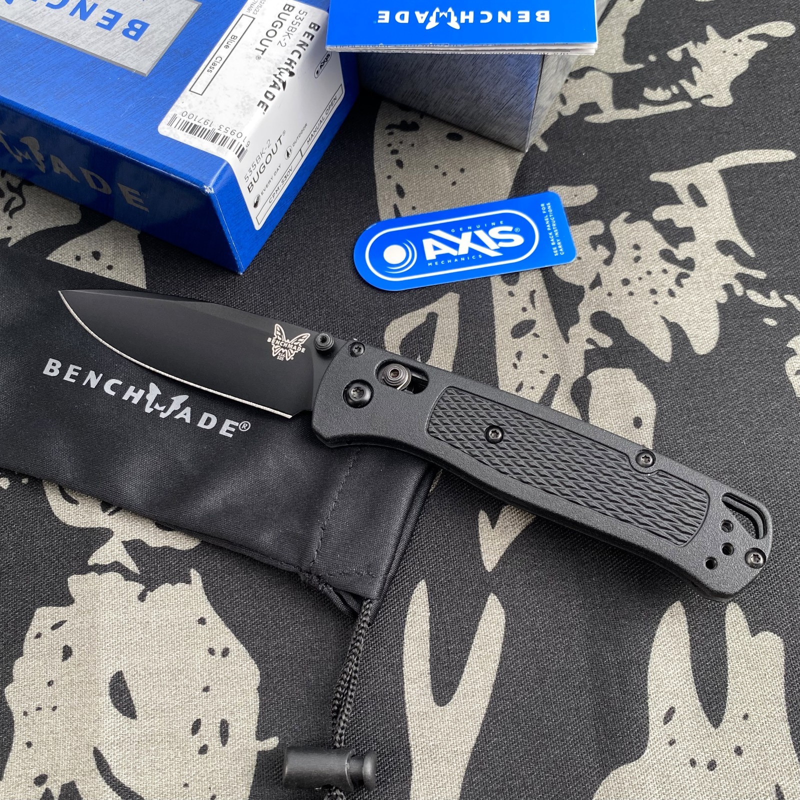Benchmade 535BK-2 Bugout Black CF-Elite Handle S30V BLADE Folding Knife