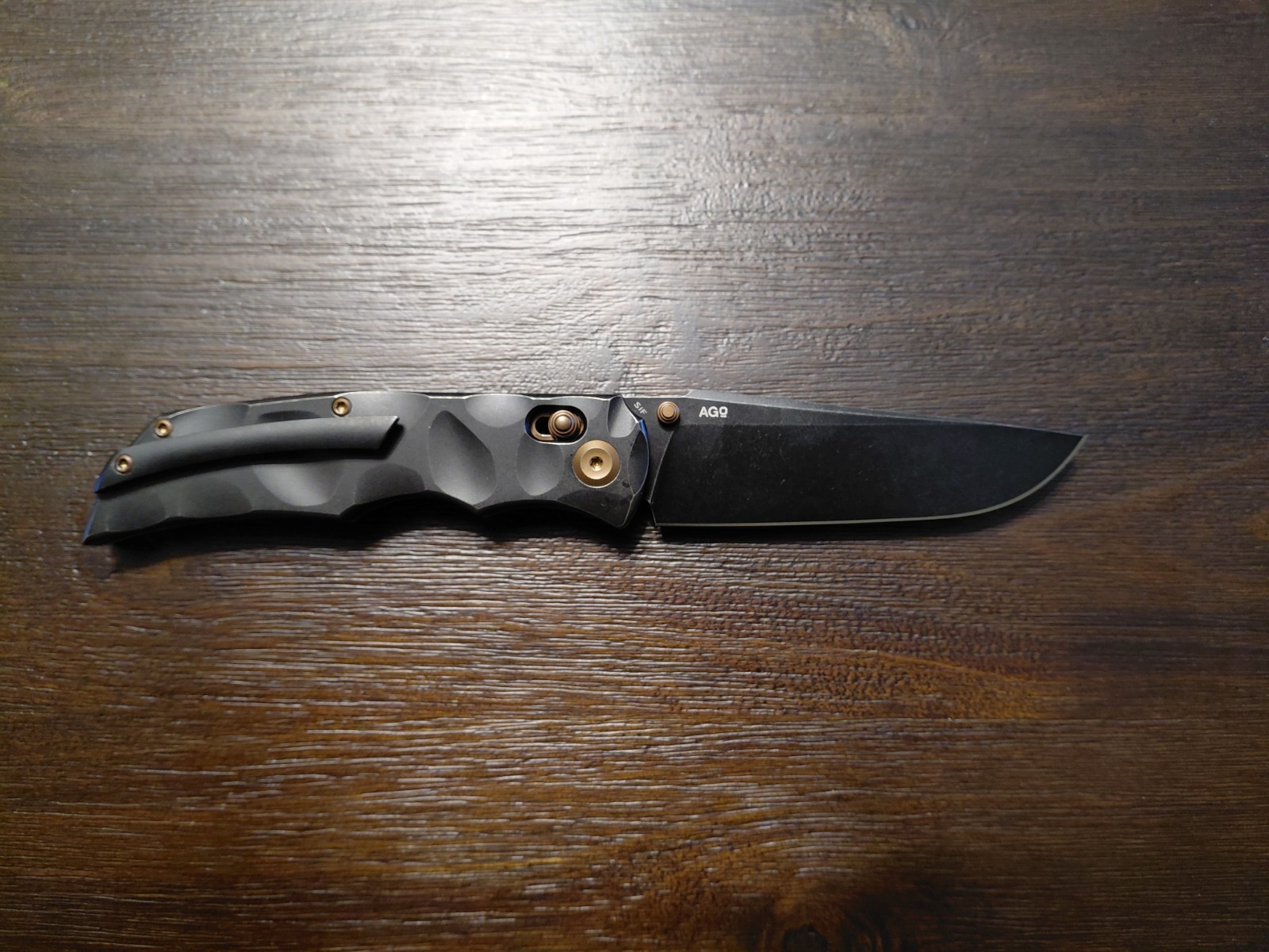 Kansept SIF Pocketknife CPM S35VN Blackwash Drop Point Blade Titanium Handle