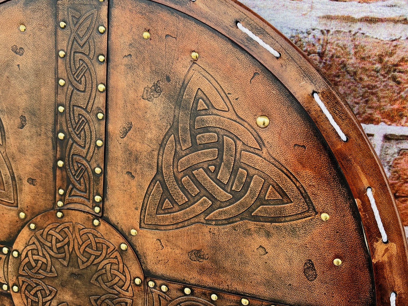 Scottish Targe Shield | Leather Shield | Handmade Leather Viking Shield
