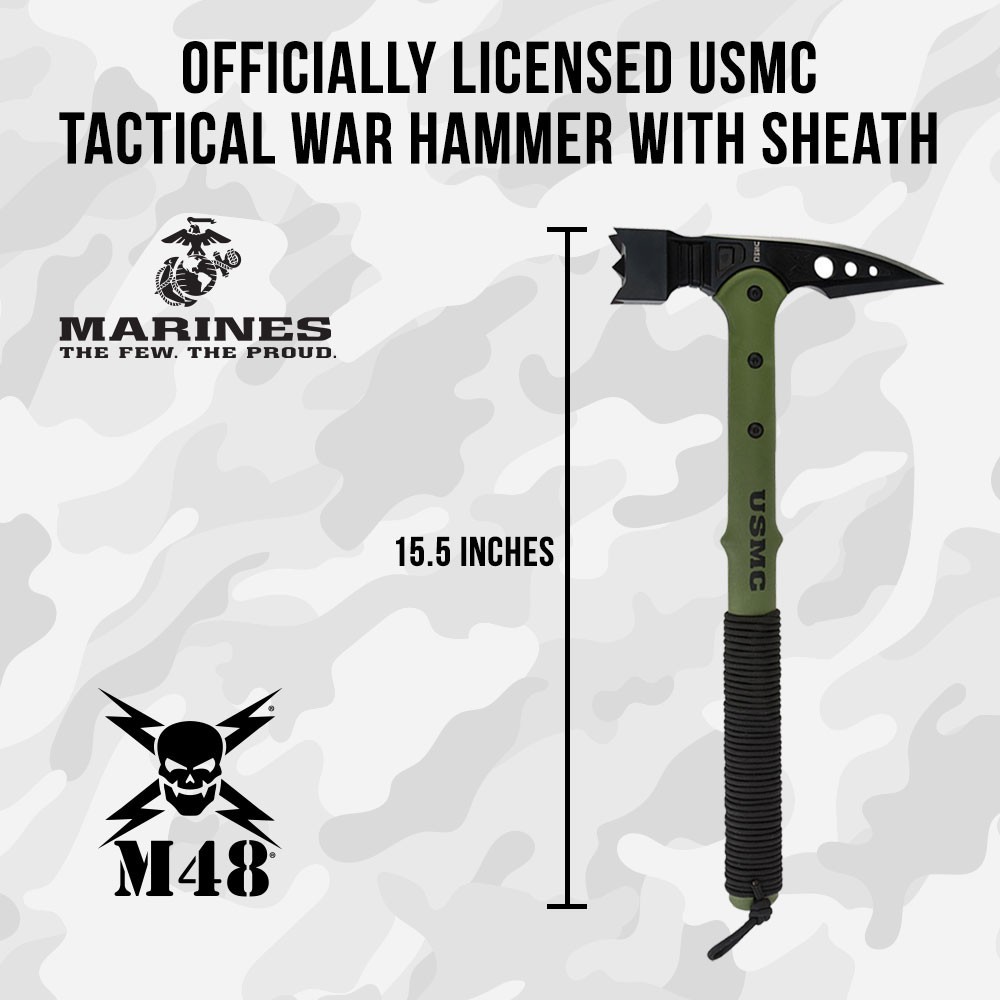 Officially Licensed USMC Tactical War Hammer With Sheath