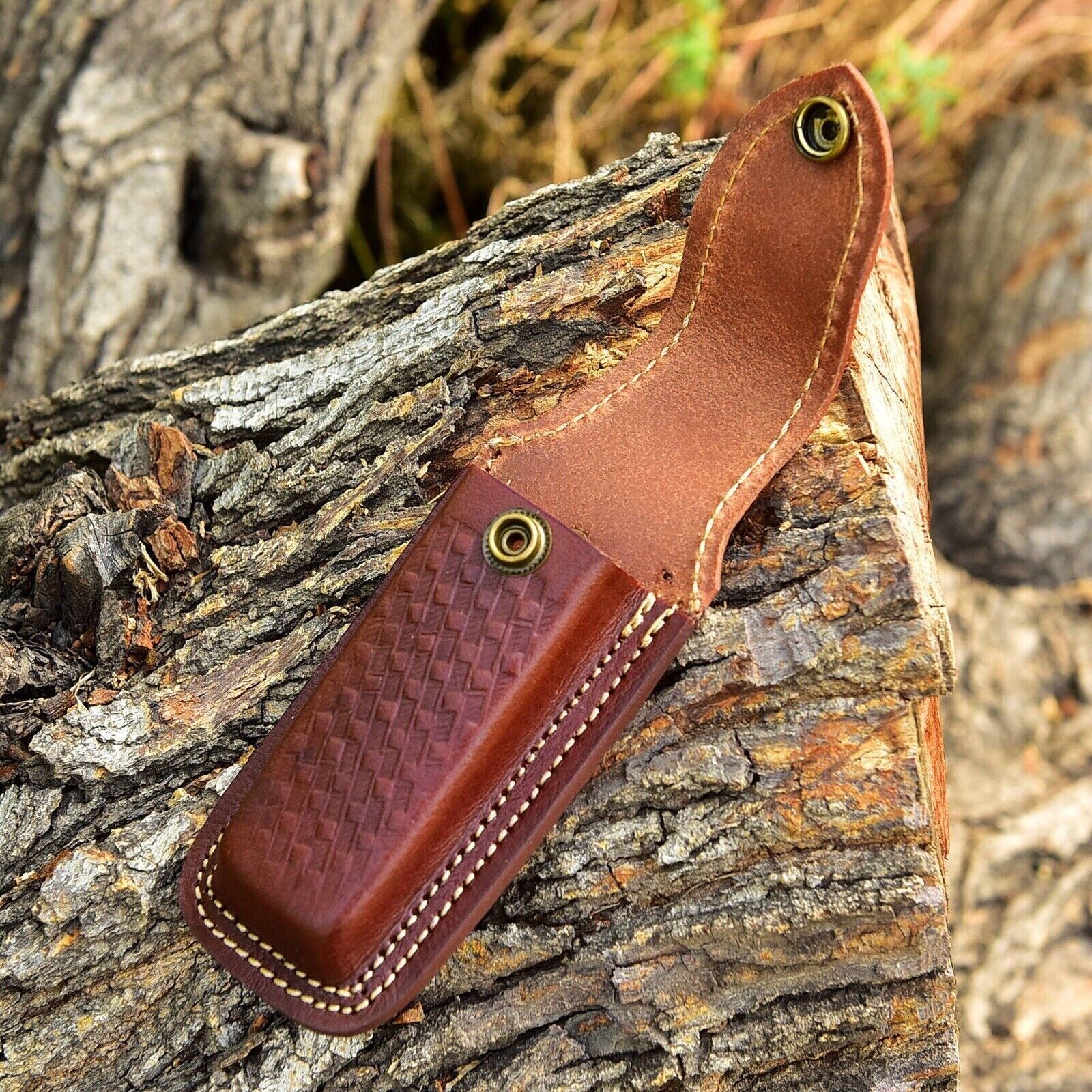 Handmade Pocket Folding Knife Sheath 5.5″ Leather Belt Holster Cover Camping