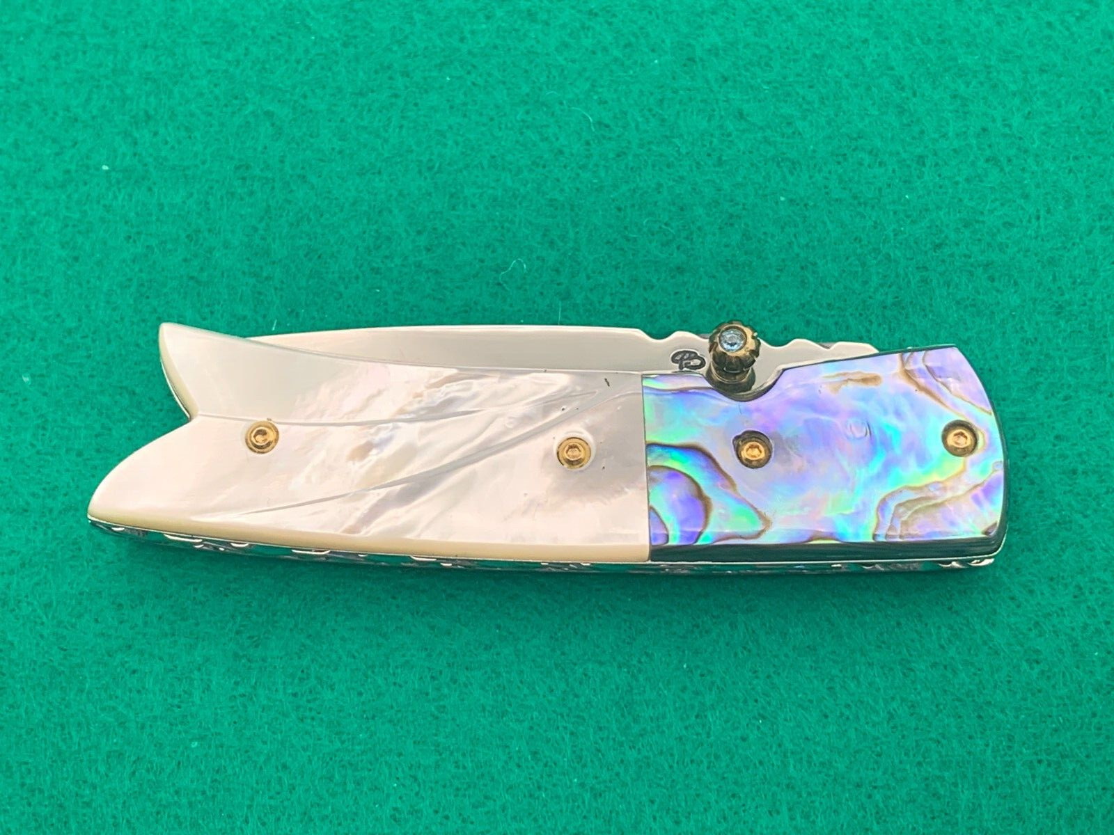CUSTOM TAWEESAK KNIFE MOTHER OF PEARL / NONE BETTER MUSEUM QUALITY w/ CASE