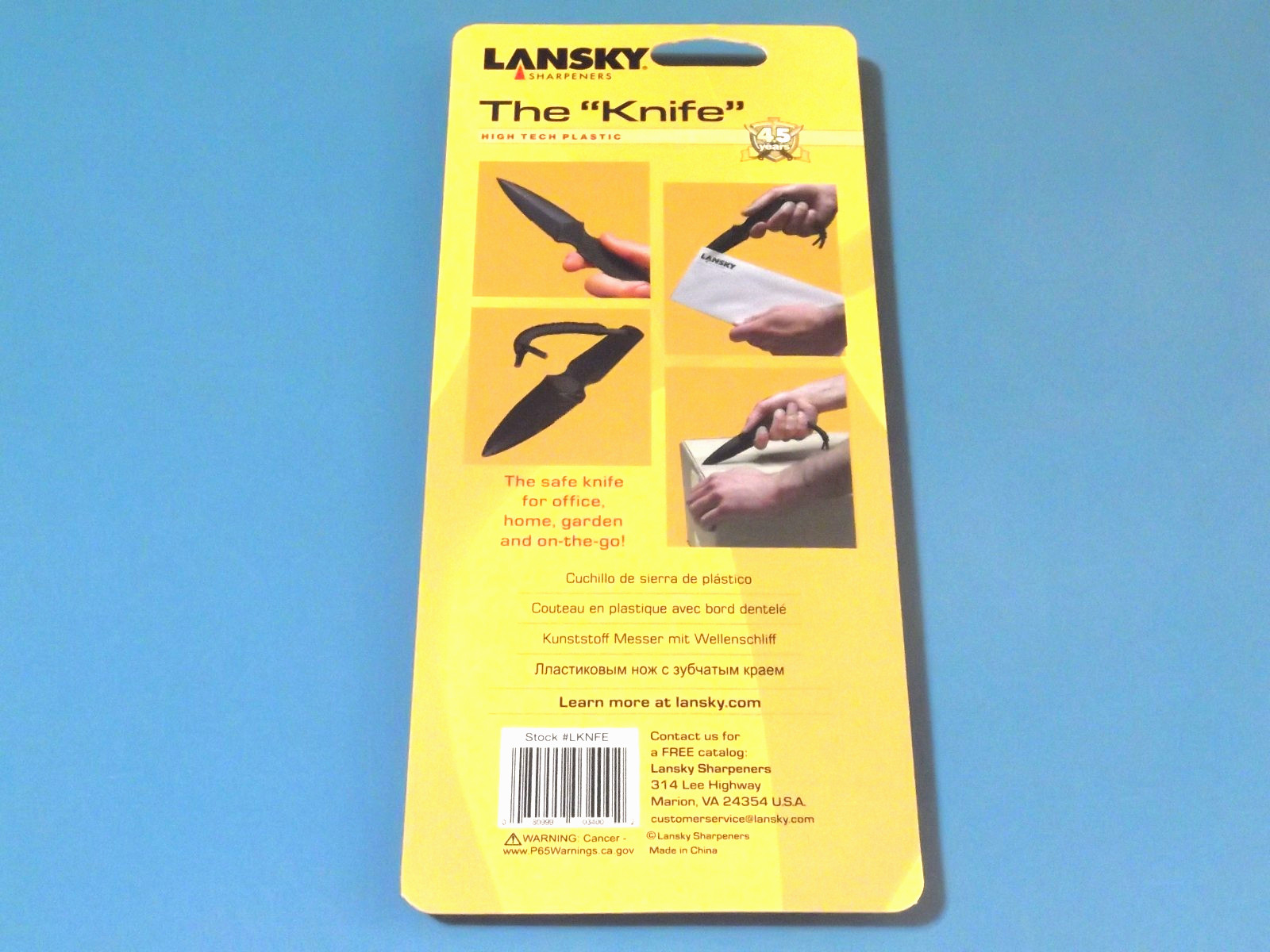 LANSKY The Knife LKNFE ( LS17 ) non-metal plastic double edge dagger 7″ overall
