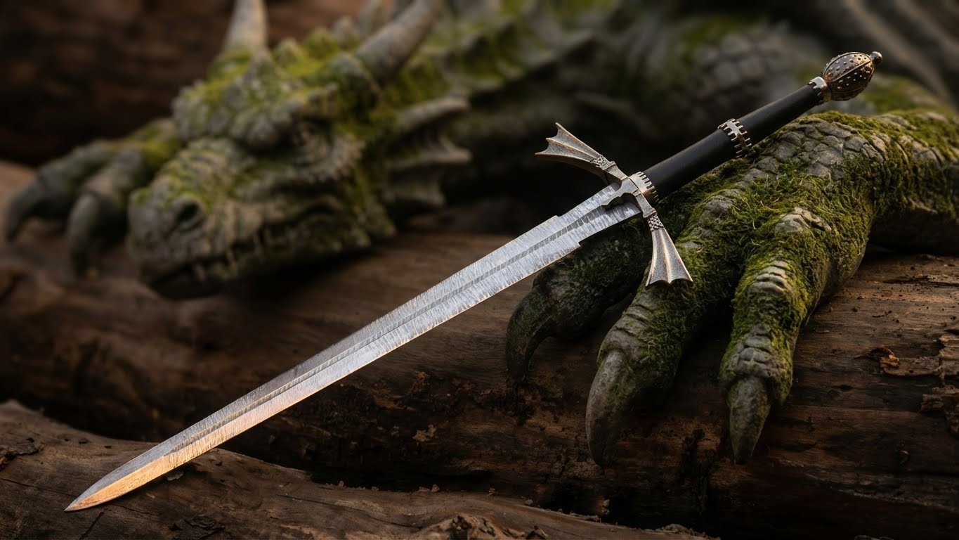 «Dark Sister Fantasy Sword Replica 39″ – Stainless Steel Blade with Scabbard»