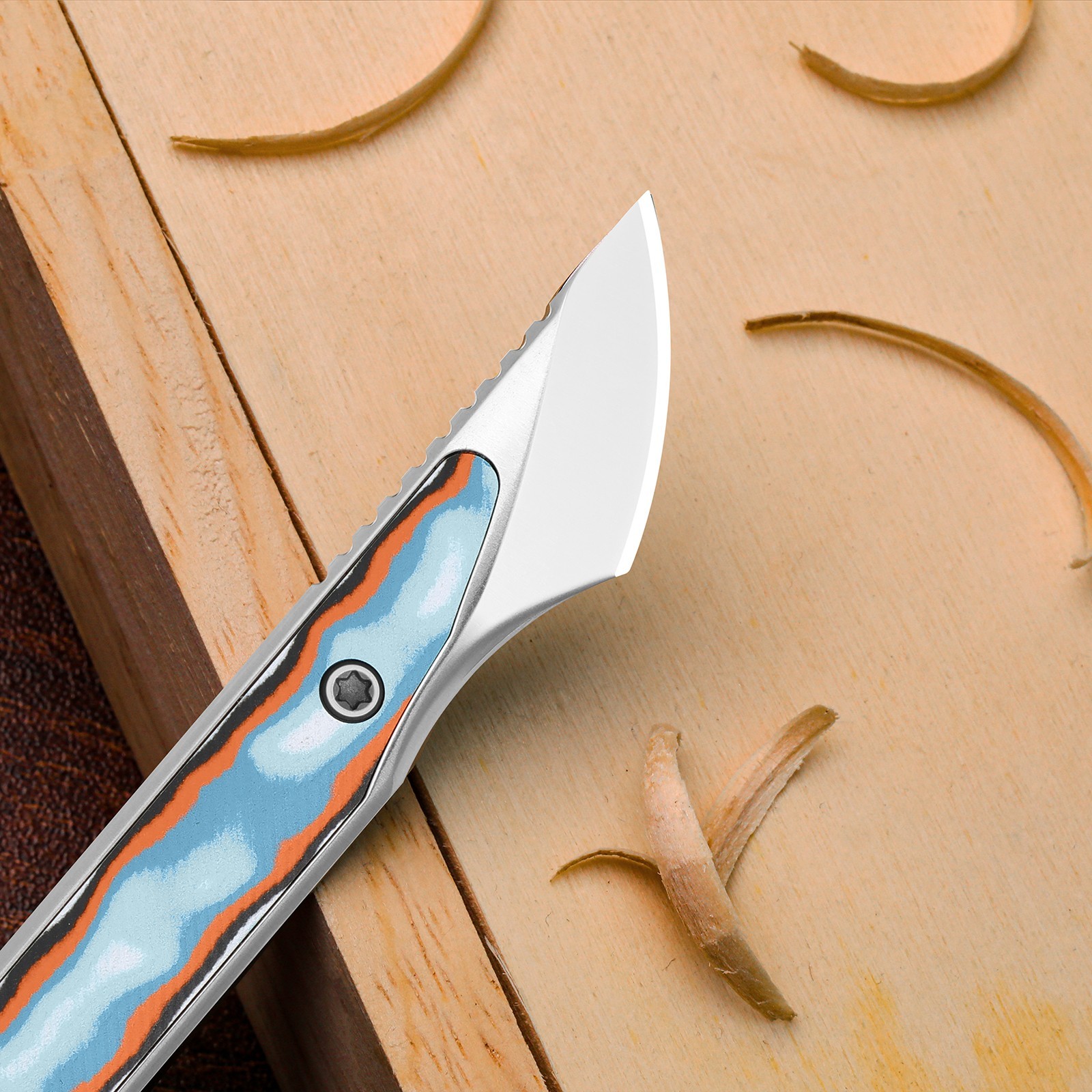 Kizer Cannoli Keychain Fixed Knife AUS-10 Blade Micarta Handle + Sheath 1089A1