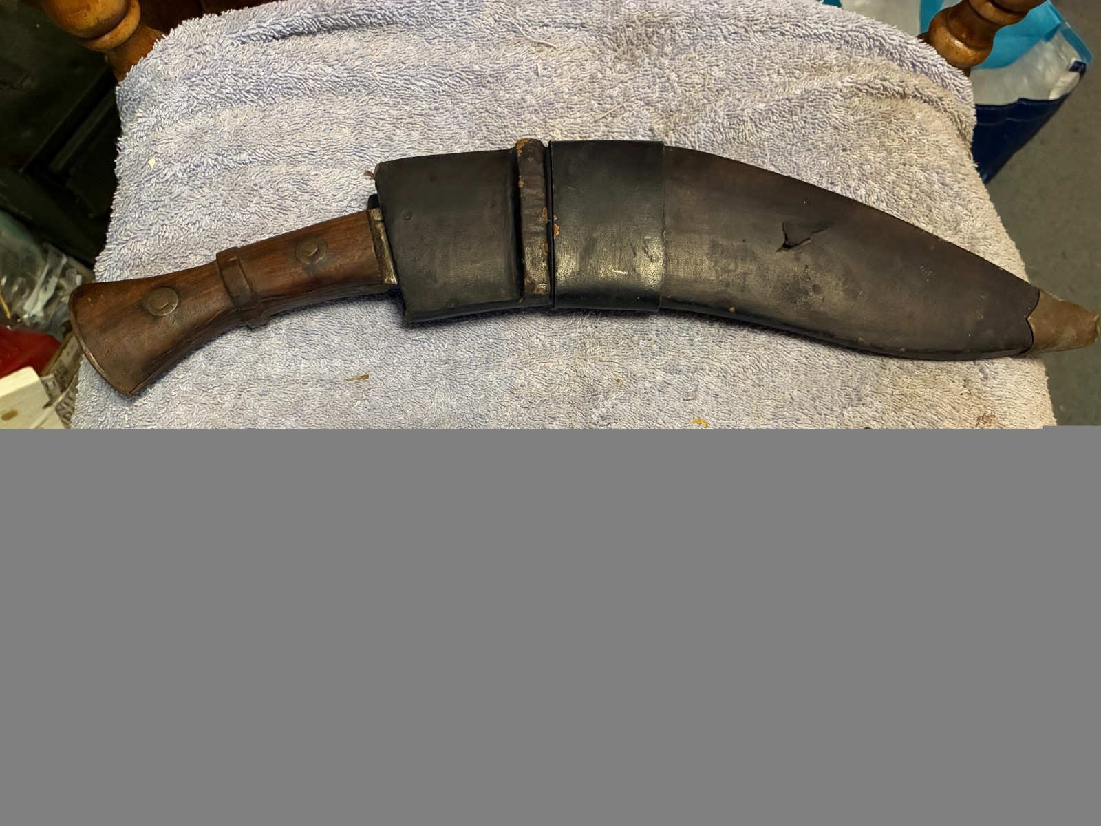 Vintage India GURKHA KUKRI Fighting Knife 12″ Blade And Original Sheath