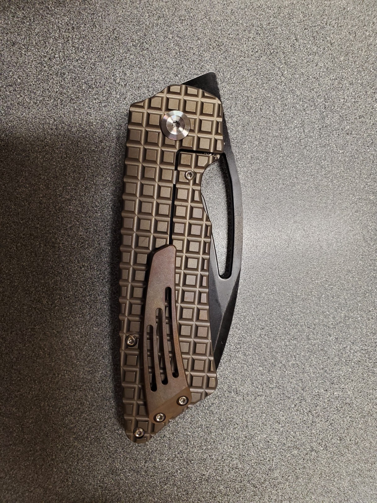 Kansept Goblin XL K1016W1 Pocketknife CPM S35VN Wharncliffe Bronze Titanium