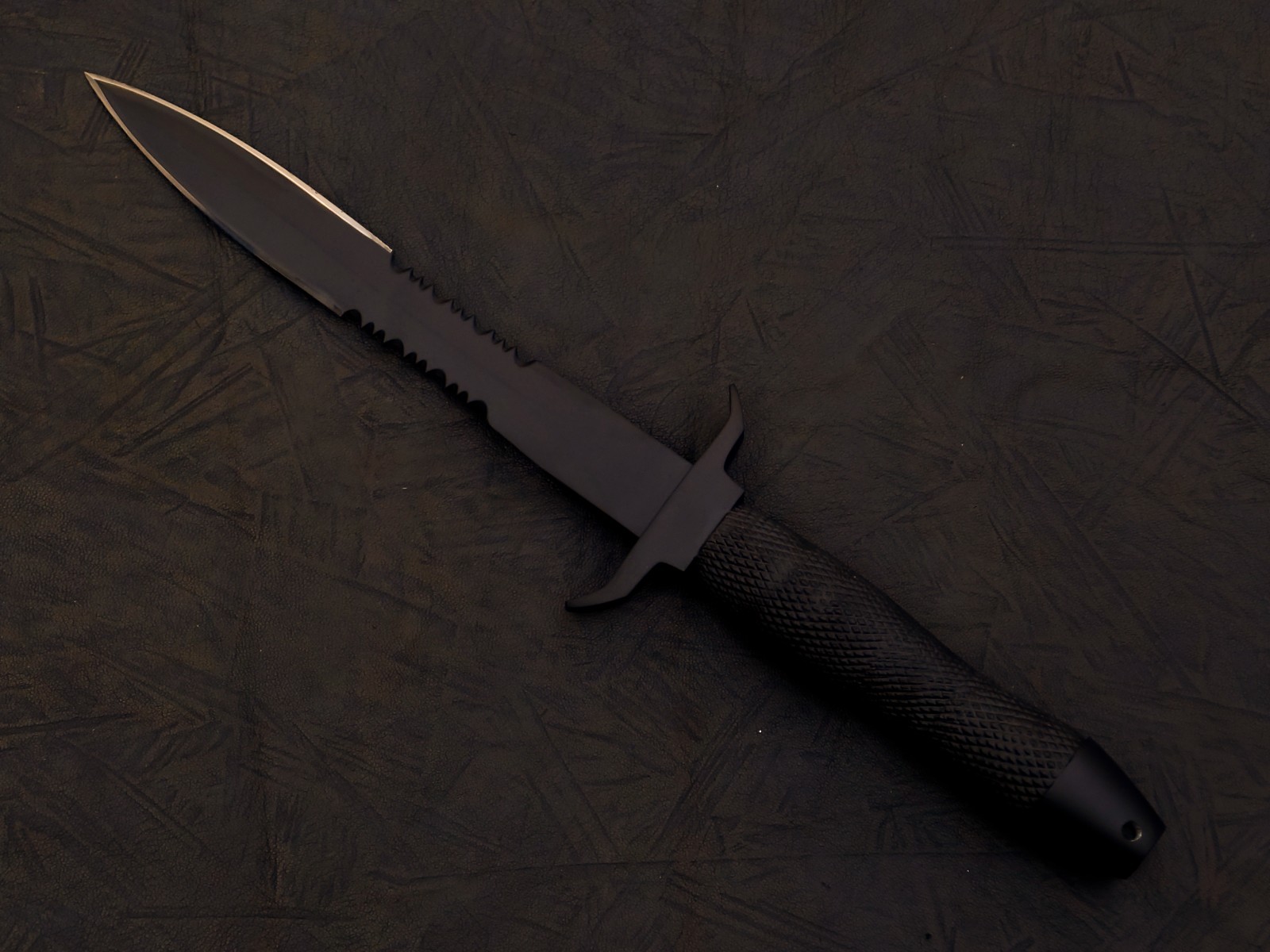 Hand Made Gerber MK-II Dagger REPLICA In 12C27 Steel w/checkered Aluminum Handle