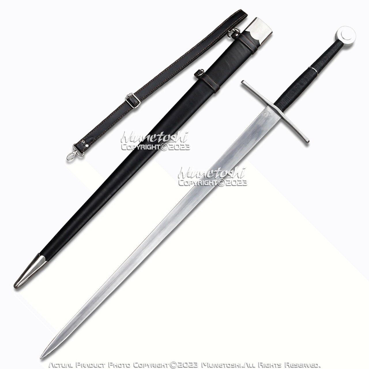 52.5” Two-Hand Knight Long Sword Type XV B 1 G H P Carbon Steel Sharp Functional