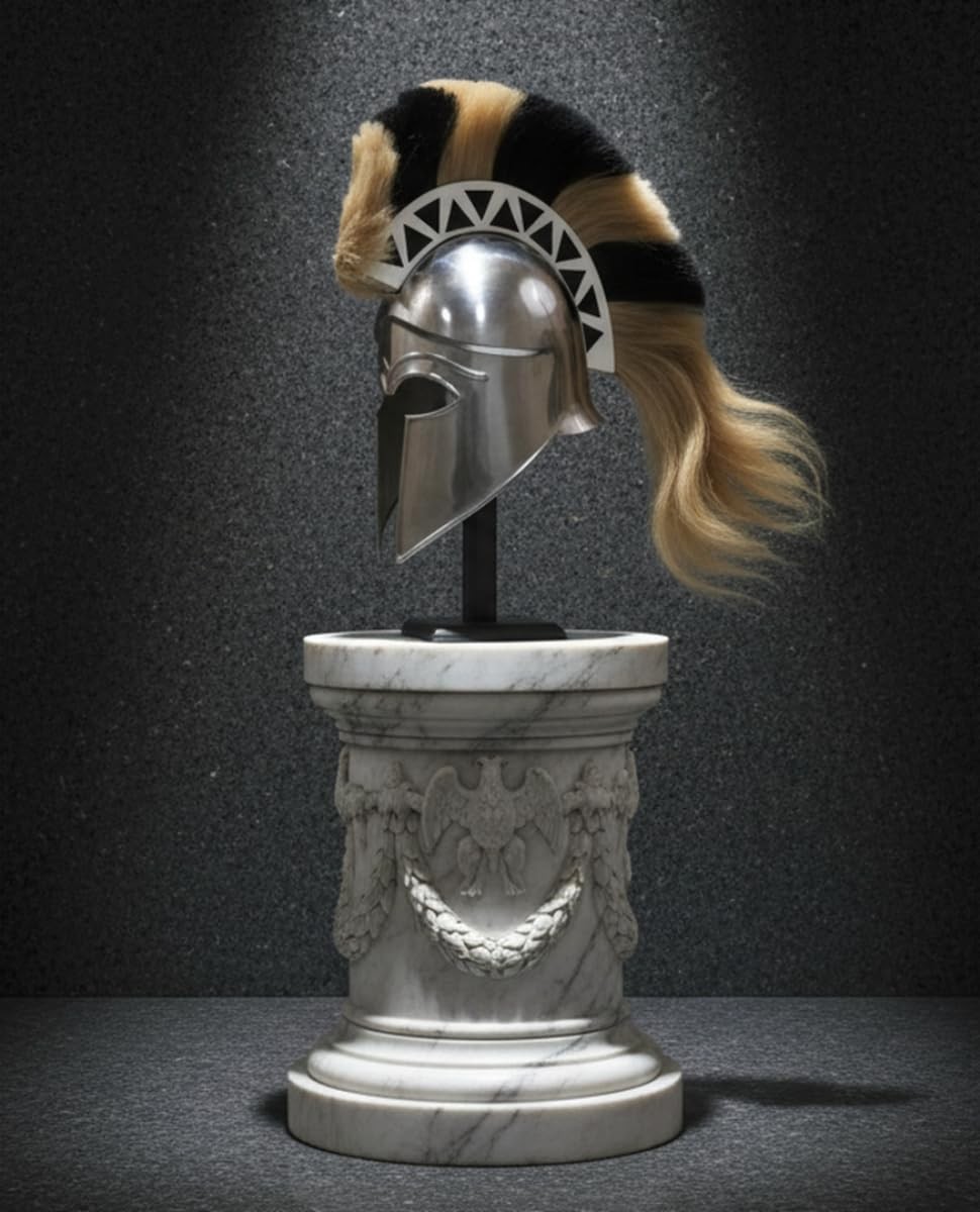 Medieval Greek Corinthian Armour Helmet with Plume Knight Spartan Helmet Hall…
