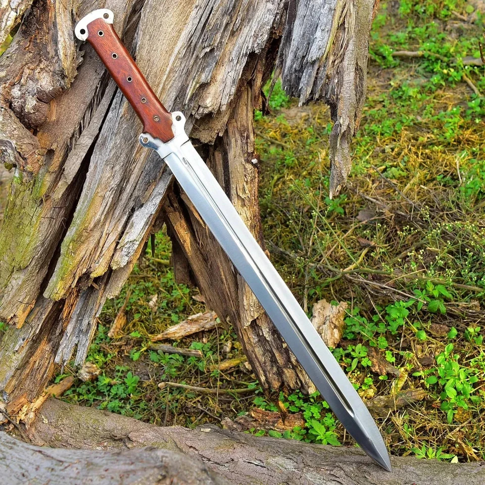 Custom Handmade J2 Steel Blade Hunting Sword | Viking Sword Camping W/ Scabbard