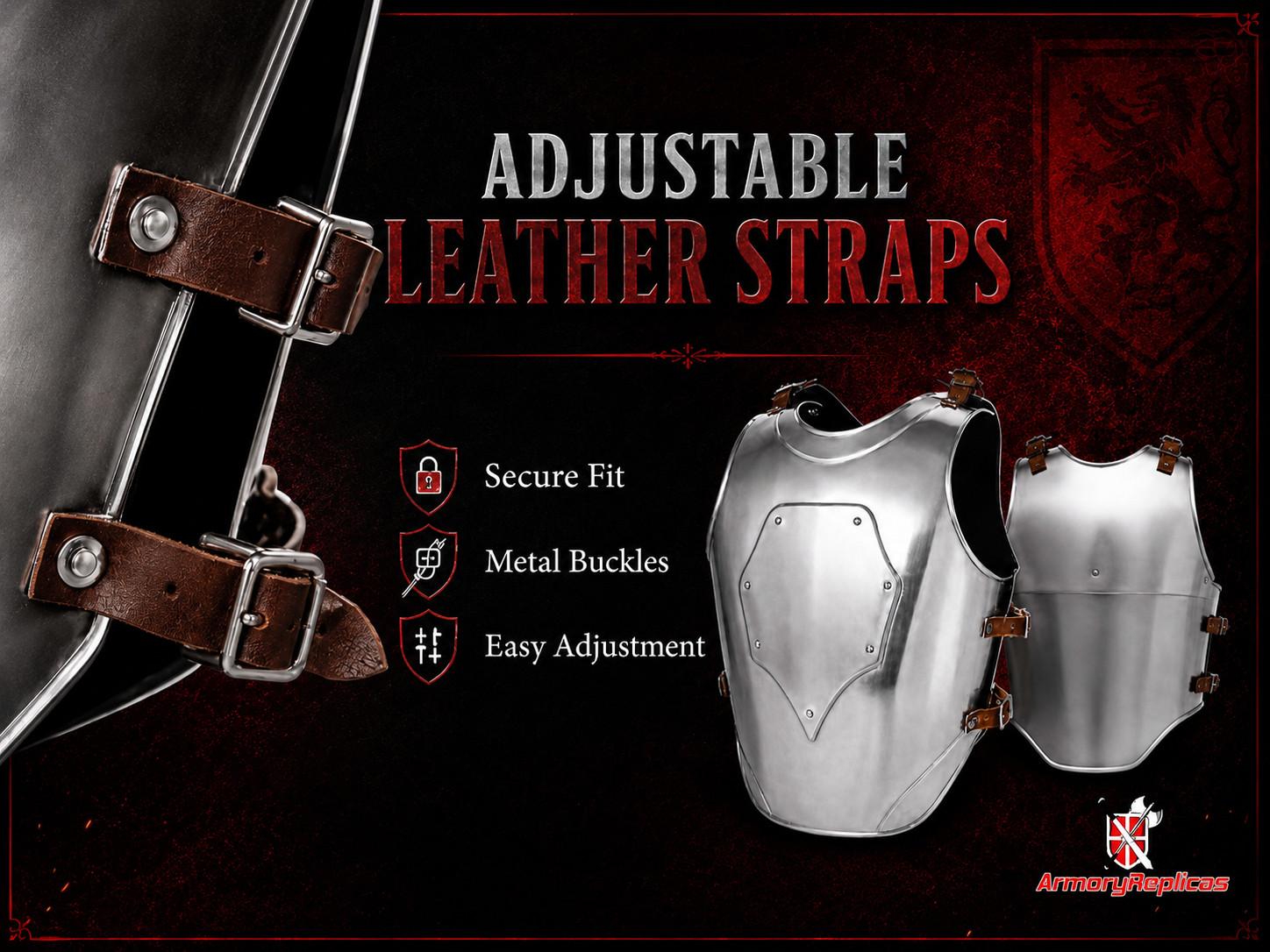 Legends in Steel Medieval Cuirass Body Armor Breastplate Back Plate Set LARP