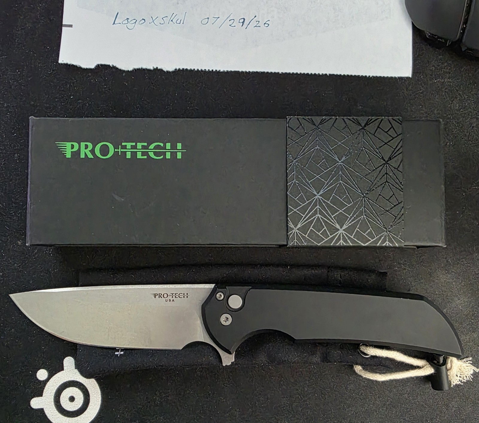 ProTech Mordax MX101 Black Handles, MagnaCut Blade Smooth Aluminum