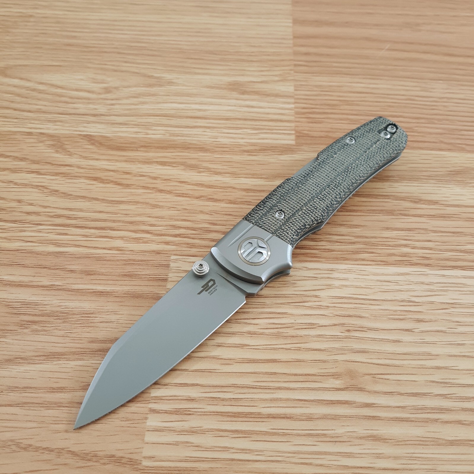 Bestech Knives Tonic Inset Folding Knife 2.88″ M390 Steel Blade Titanium/Micarta