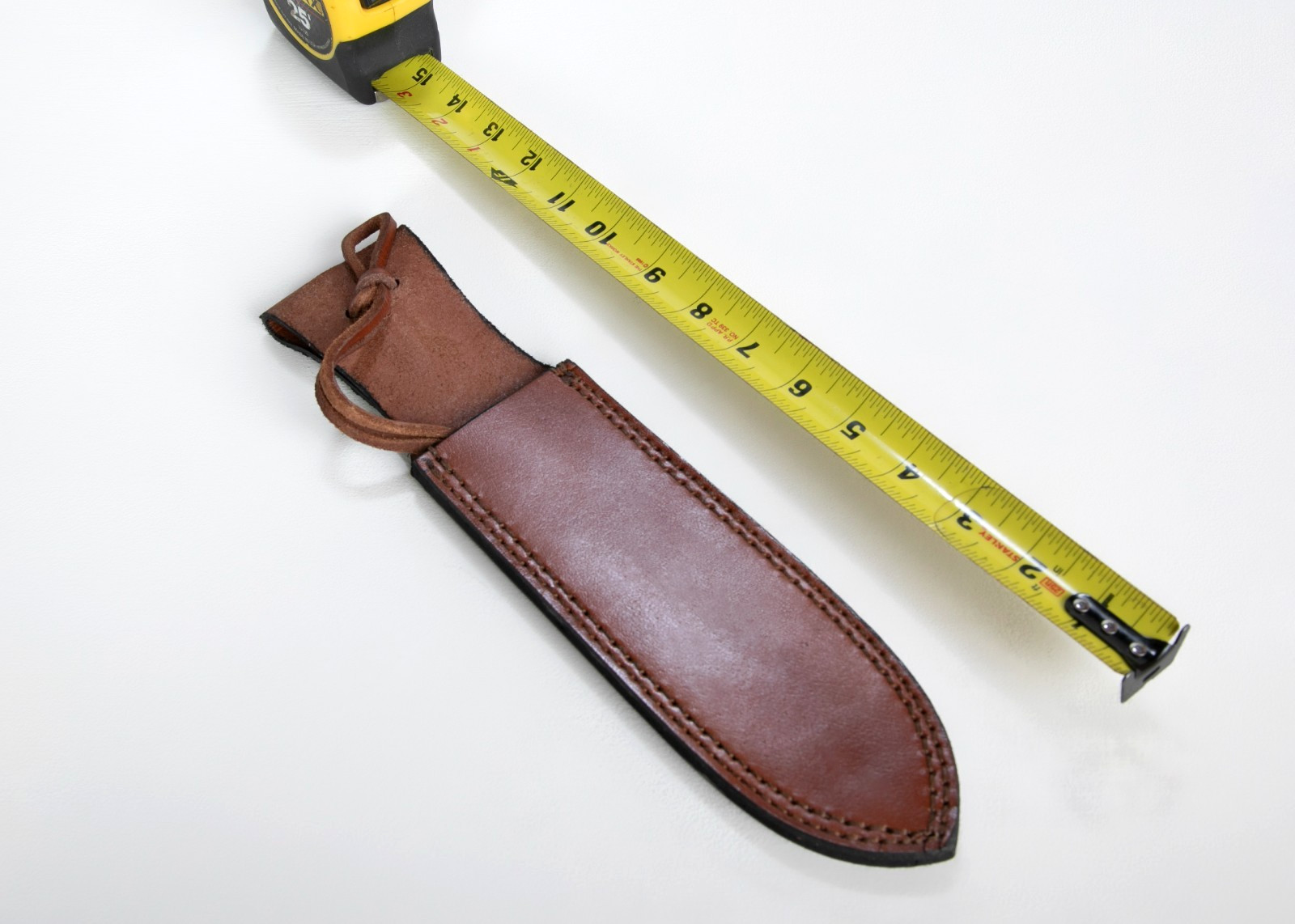 Handmade Top Grain Brown Leather Dagger Sheath, 12″ OA, Fits Blades Up To 8″