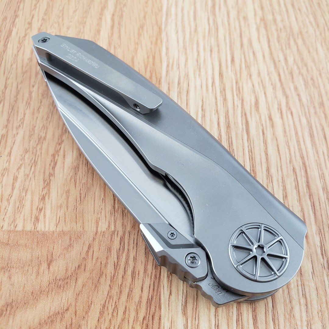 Rike Knife Tissto 1 Folding Knife 3.75″ Bohler M390 Steel Blade Titanium Handle
