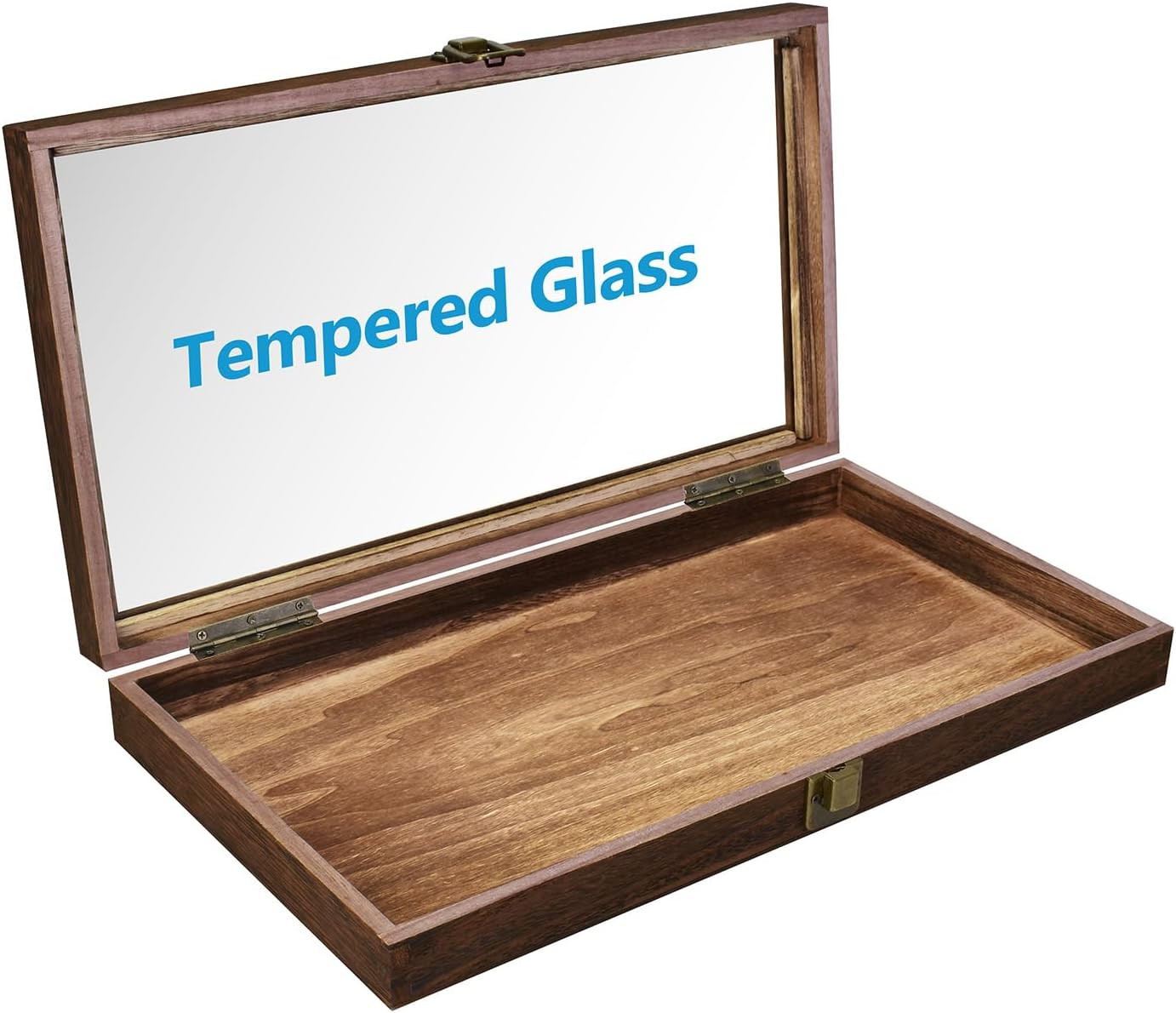Knife Display Case Wood Gun Challenge Coins Rocks Pistol Watch Glass Shadow Box