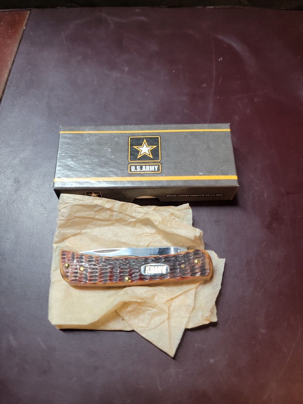 Case XX Burnt Walnut Sodbuster Jr United States Army Edition 2017 NOS/0726-jb80