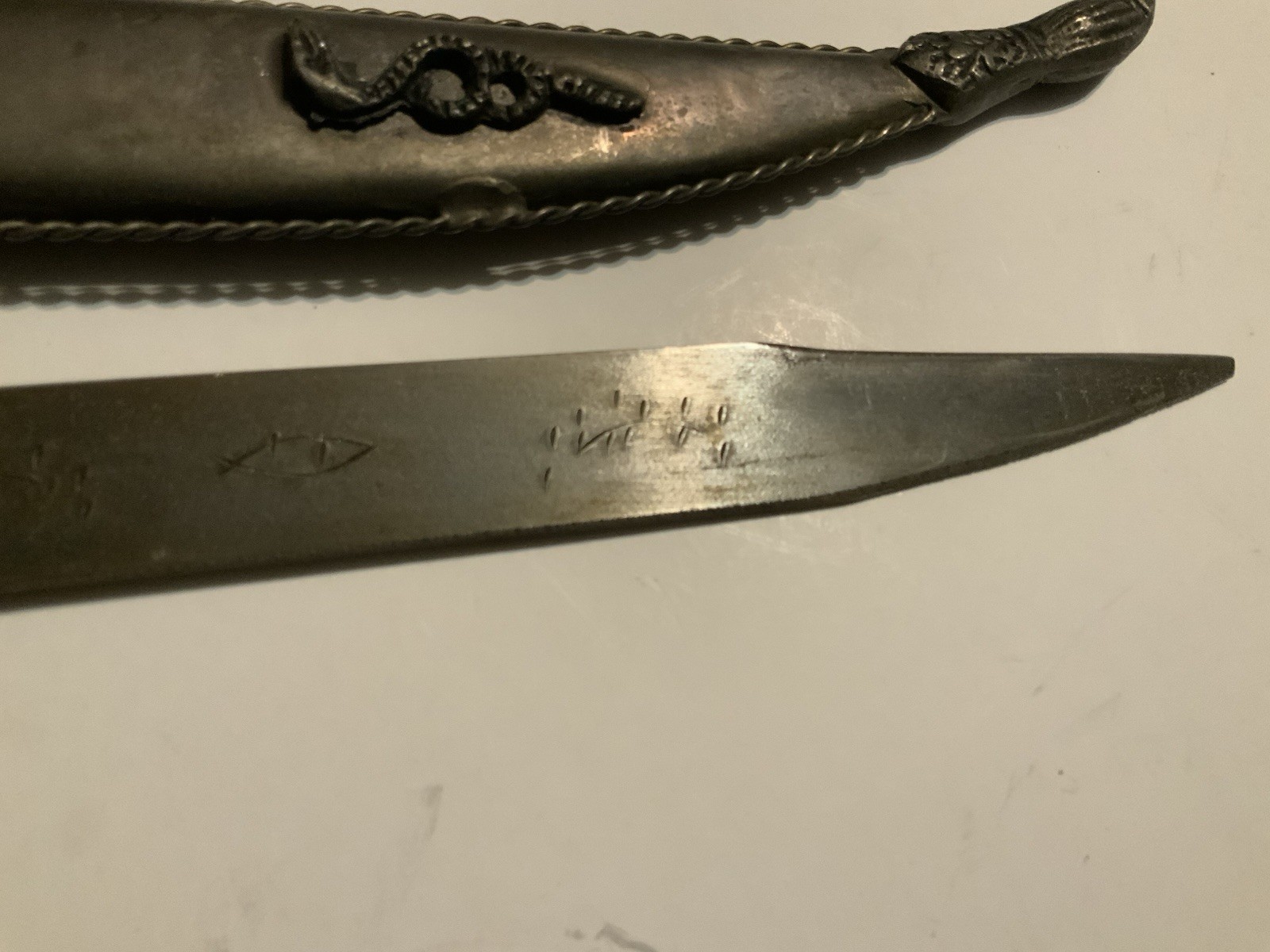 Vintage Greek Dagger Blue Marked 1821 On Blade