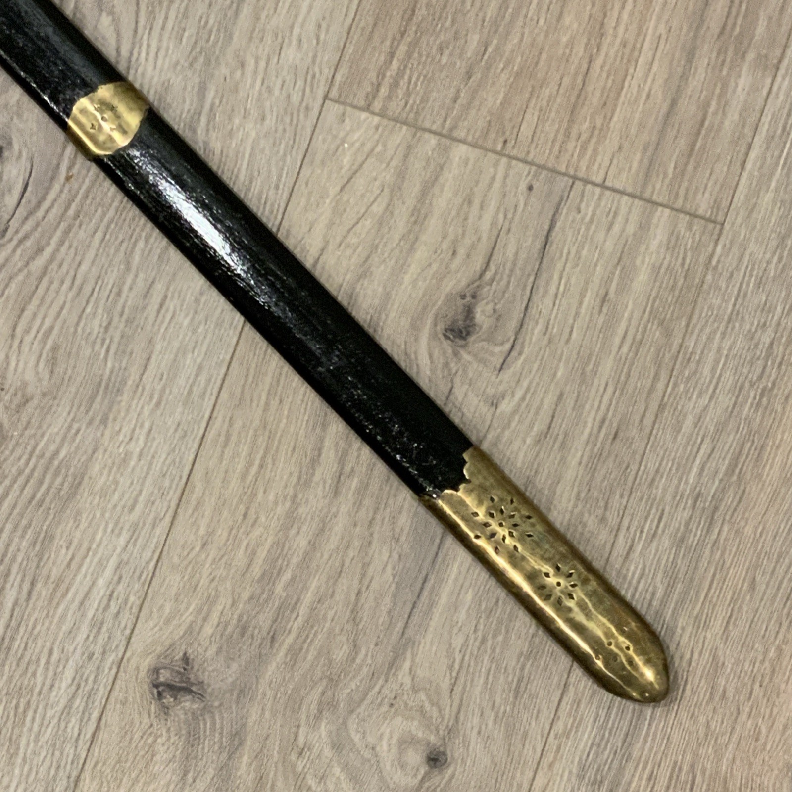 Chinese Sword Jian With Wooden Scabbard and Brass Fittings Tai Chi Kung Fu Wushu